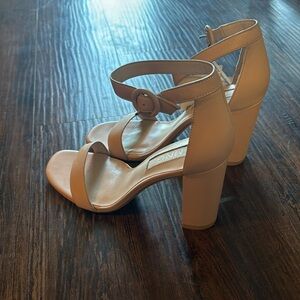 NWT MANGO genuine leather Nude heeled sandal size 8.5